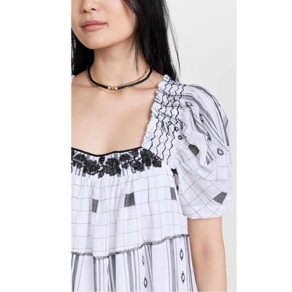 Free People Western Bohemian Jamie Embroidered Maxi Dress Size Large Ethereal - Picture 13 of 15